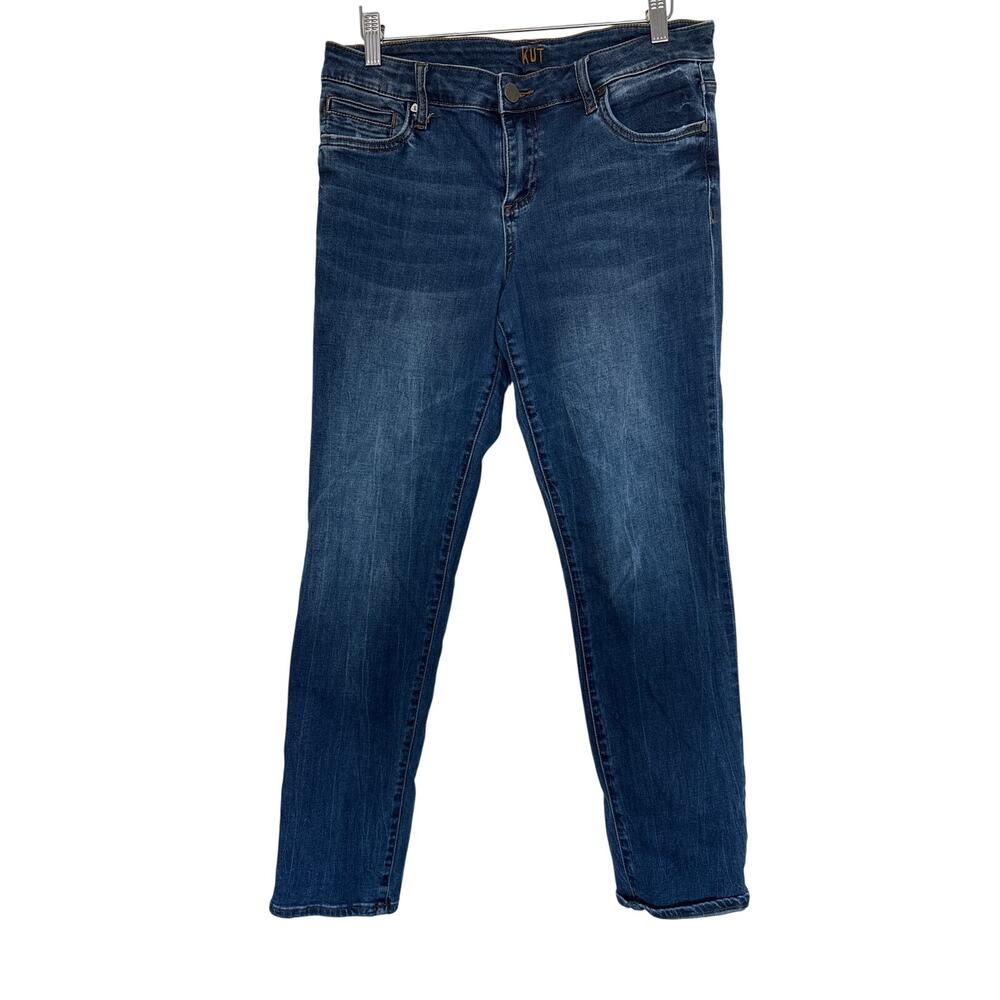 Kut from the Kloth Straight Leg Boyfriend Mid Rise Jeans, 8